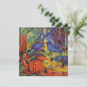 Hjort i Forest II av Franz Marc, Vintage Art Inbjudningar