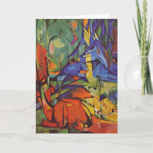 Hjort i Forest II av Franz Marc, Vintage Art Kort