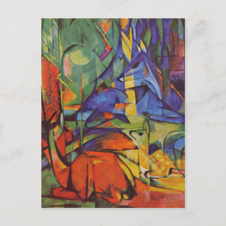 Hjort i Forest II av Franz Marc, Vintage Art Vykort