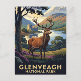 Hjort i Glenveagh National Park Ireland Travel Vykort