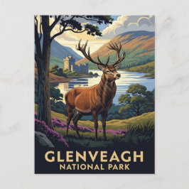 Hjort i Glenveagh National Park Ireland Travel Vykort