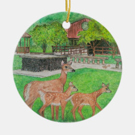 Hjort i Humiston Skogen från Pavillion Julgransprydnad Keramik