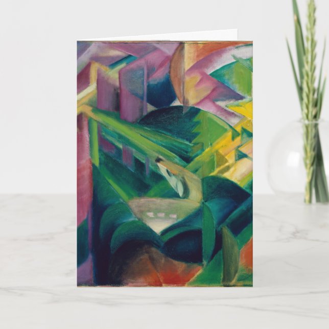 Hjort i klosterträdgården av Franz Marc Kort (Framsida)