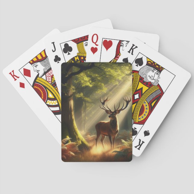 Hjort i morgonskogen casinokort (Baksidan)