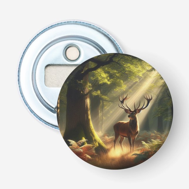 Hjort i morgonskogen flasköppnare (Framsidan)