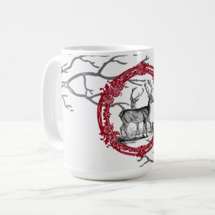 Hjort i Mugg i Winter Forest