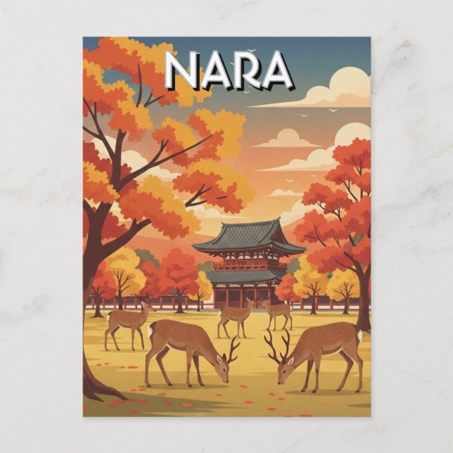 Hjort i Nara Park Japan Resa Vykort (Framsida)