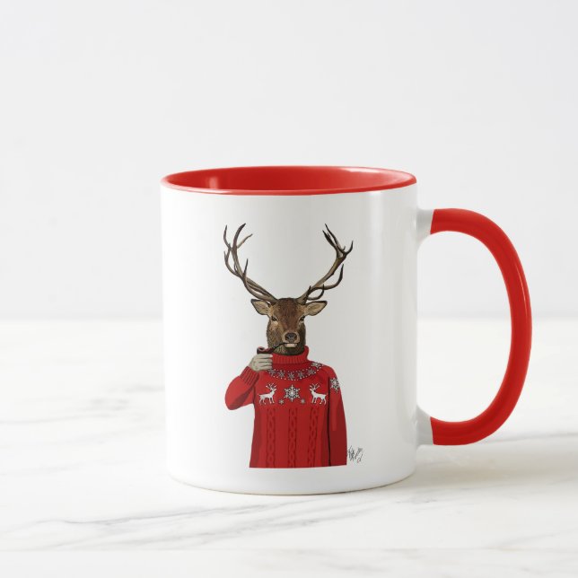 Hjort i Ski Sweater 2 Mugg (Höger)