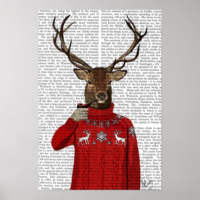 Hjort i Ski Sweater Poster (Framsidan)