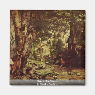 Hjort i skogen av Courbet Gustave Magnet