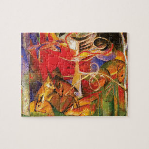 Hjort i skogen av Franz Marc Pussel