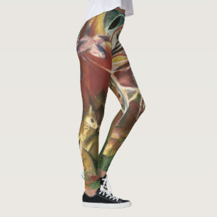 Hjort i skogen av Franz Marc, Vintage finkonst Leggings
