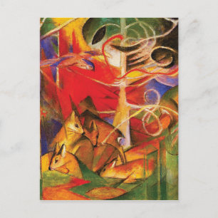 Hjort i skogen av Franz Marc Vykort
