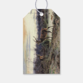 Hjort i skogen i Fontainebleau (Rosa Bonheur) Presentetikett