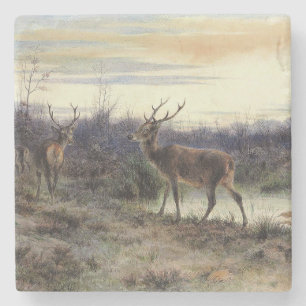 Hjort i skogen i Fontainebleau (Rosa Bonheur) Stenunderlägg
