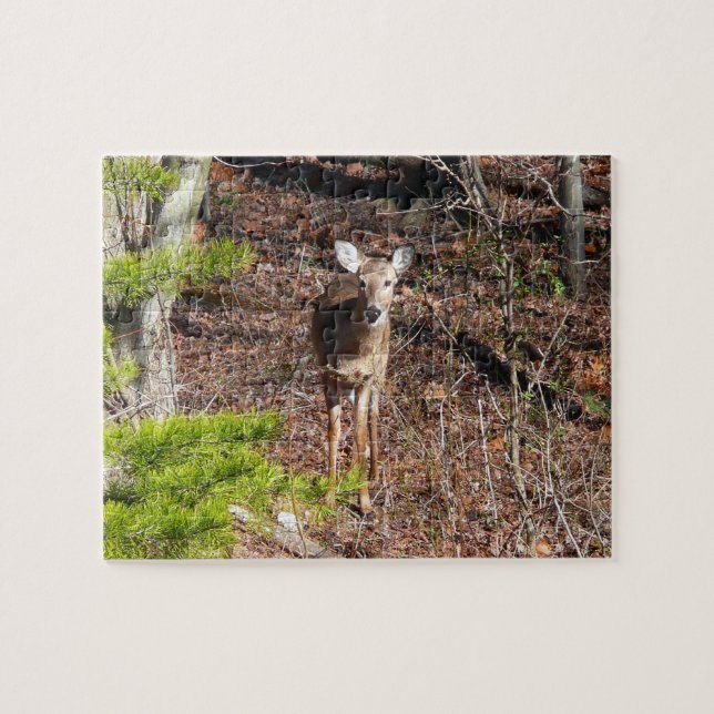 Hjort i Skogen naturfotografi Pussel (Horisontell)