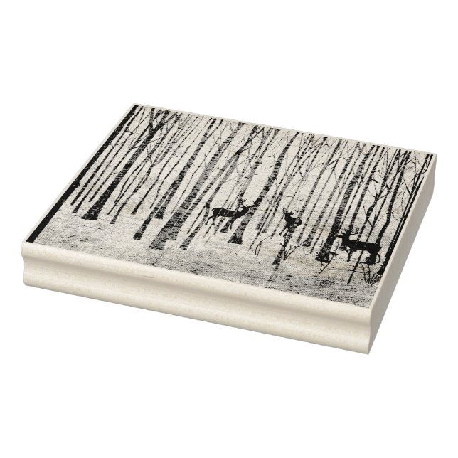 Hjort i Skogen Rubber Frimärke Stämpel (Stämpel)