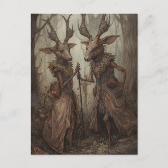 Hjort i Skogen vykort (Framsida)
