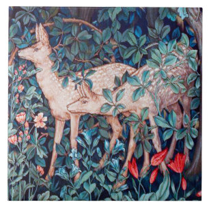 Hjort i skogen, William Morris Kakelplatta