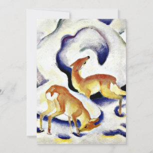 Hjort i Snö av Franz Marc Julkort