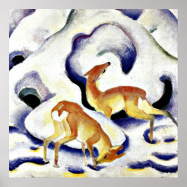 Hjort i Snö av Franz Marc Poster