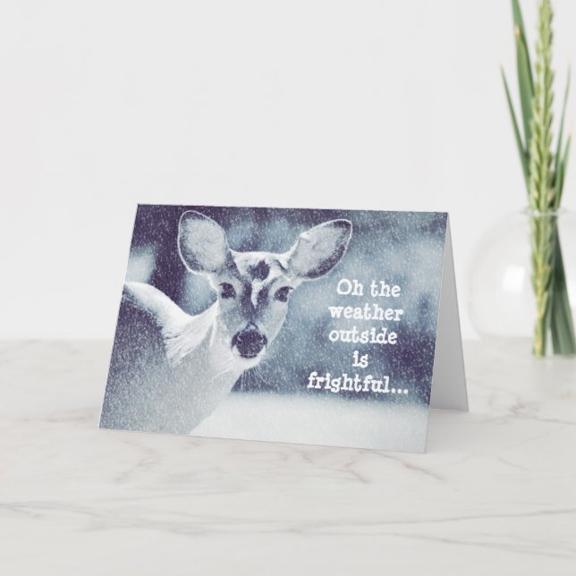 Hjort i Snö julkort Helgdag Card Kort (Framsida)