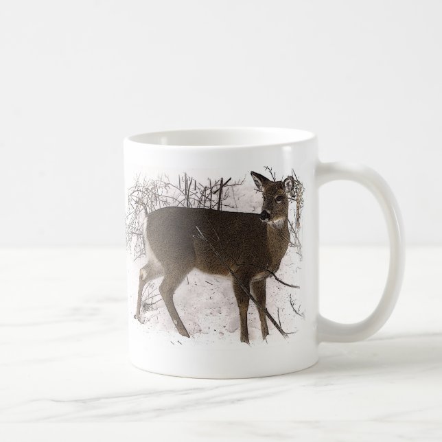Hjort i snö kaffemugg (Höger)