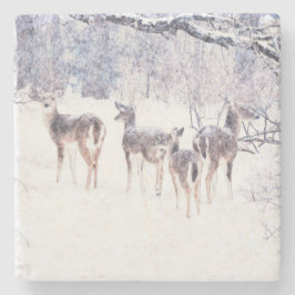 Hjort i Snö Winter Art Underlägg