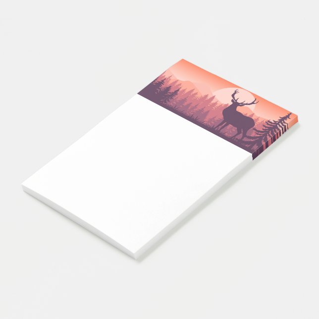 Hjort i vildmarken post-it block (Vinklad)