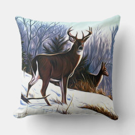 Hjort i vinter kudde