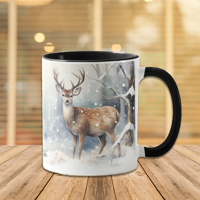 Hjort i vinter skog snö mugg (Skapare uppladdad)