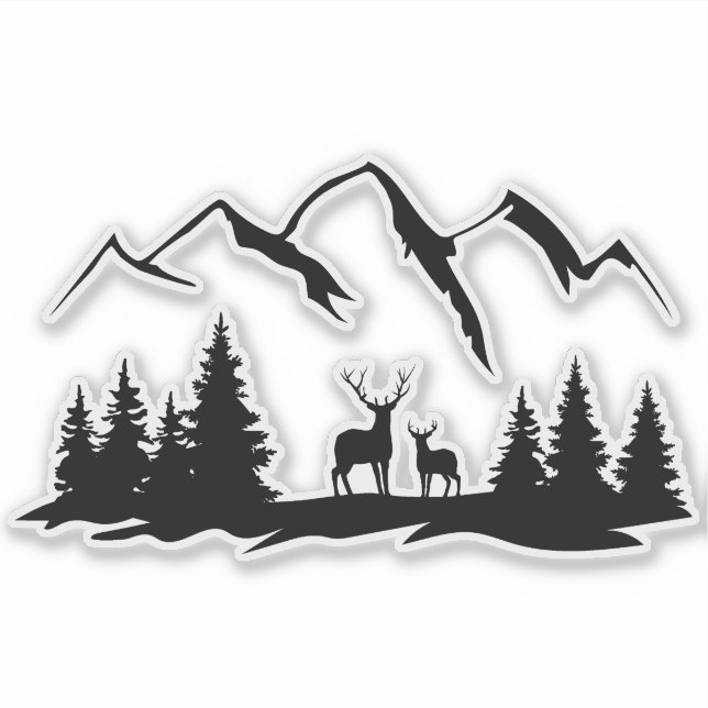 Hjort i Wilderness Sticker Klistermärken (Framsida)