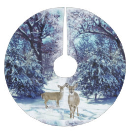 Hjort i Winter Wonderland Julgran Skirt Julgransmatta Borstad Polyester