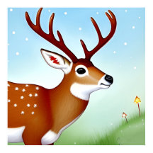 Hjort i Winter Wonderland Scene