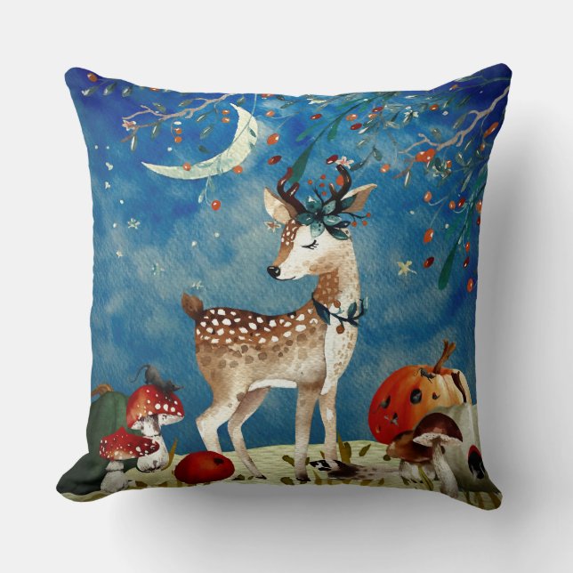 Hjort Illustration av Heumn Woodland Friends Kudde (Framsida)