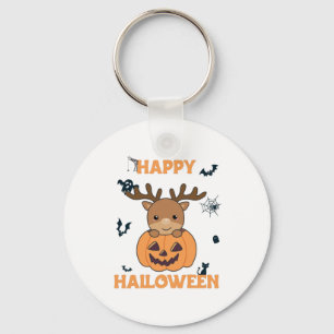 Hjort in Pumpkin Cute Hjort Happy halloween Nyckelring