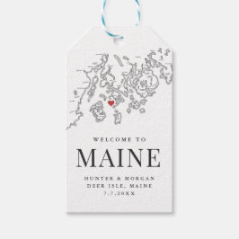Hjort Isle Välkommen till Maine Wedding Favor Presentetikett