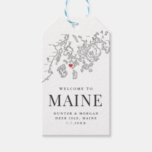 Hjort Isle Välkommen till Maine Wedding Favor Presentetikett