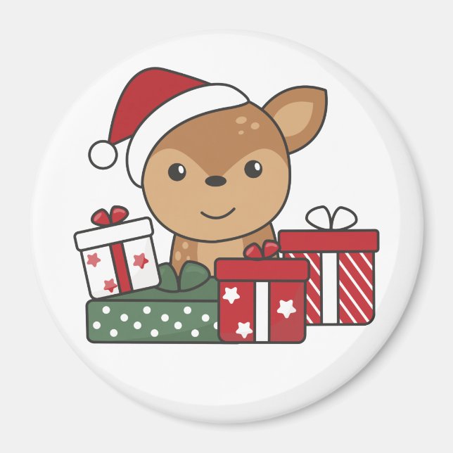 Hjort jul Gift Winter Animals Hjort Magnet (Framsidan)