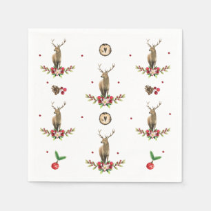 Hjort jul Idyll Mönster Pappersservett