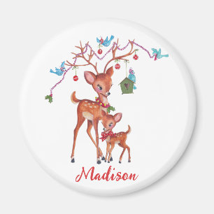 Hjort Julfåglar Jullager Magnet