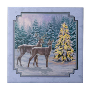 Hjort & Julgran Winter Blue Kakelplatta