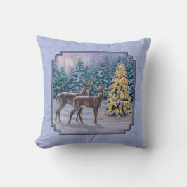 Hjort & Julgran Winter Blue Kudde