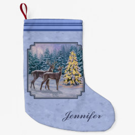 Hjort & Julgran Winter Blue Liten Julstrumpa