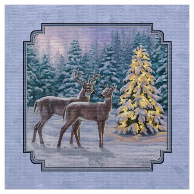 Hjort & Julgran Winter Blue Tyg (Provkarta)