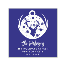 Hjort julvinter - nytt år Namn Returadress Självfärgande Stämpel