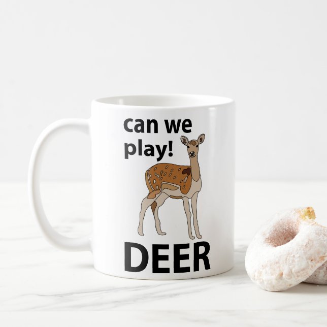 Hjort Kan vi spela upp Cute Hjort Kaffemugg (Med munk)