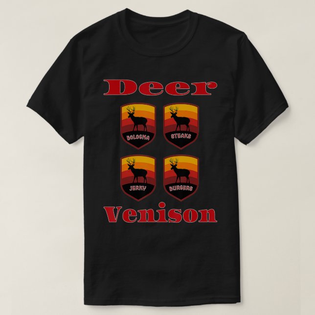 Hjort Kött för serverVenison Retro T Shirt (Design framsida)
