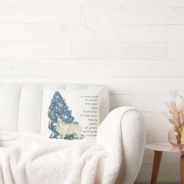 Hjort Lämna fotavtryck i Snö Kudde (Soffa)