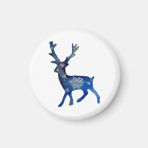 Hjort, liten, 3,2 cm rund magnet